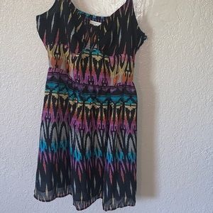 Multicolor patterned dress